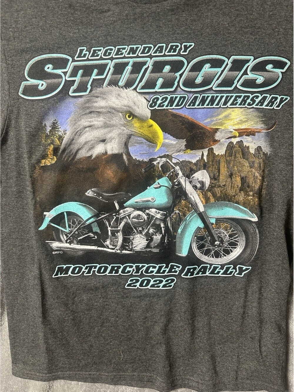 Sturgis 82nd Anniversary 2022 Motorcycle Rally Eagle Biker T Shirt Mens M USA